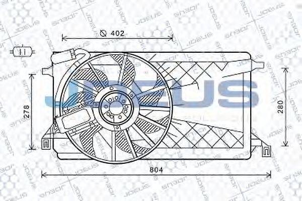 JDEUS EV121140 Вентилятор, охлаждение двигателя