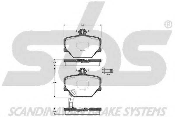 SBS 1501223344 Комплект тормозных колодок, дисковый тормоз