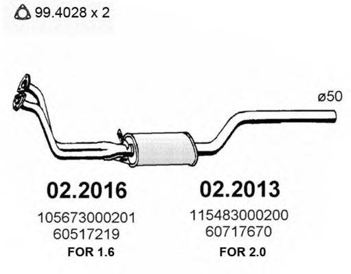 ASSO 022013 Предглушитель выхлопных газов