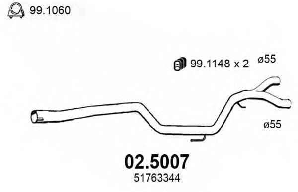 ASSO 025007 Труба выхлопного газа