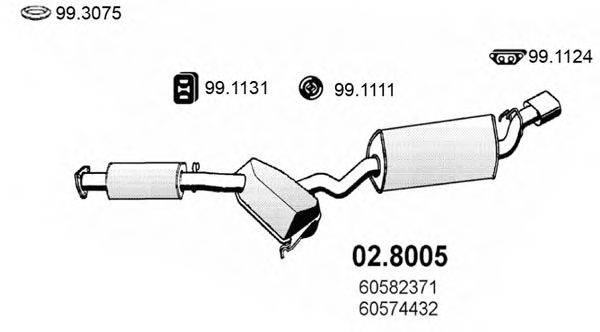 ASSO 028005 Средний / конечный глушитель ОГ