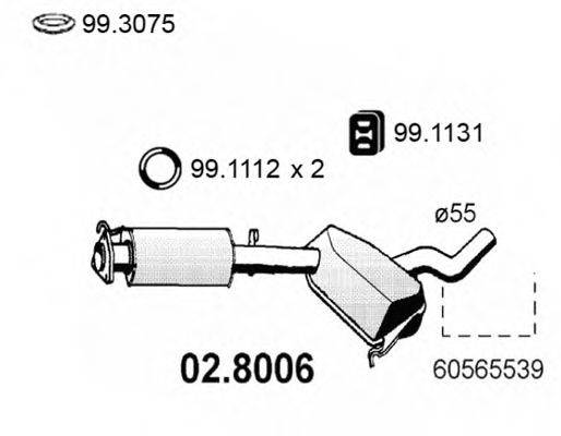 ASSO 028006 Средний / конечный глушитель ОГ
