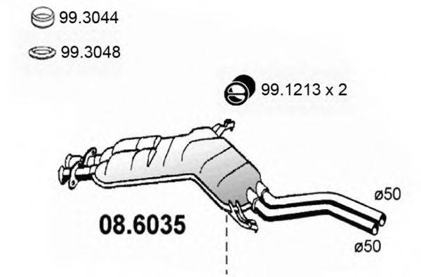 ASSO 086035 Средний глушитель выхлопных газов