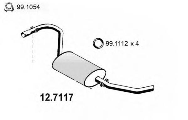 ASSO 127117 Глушитель выхлопных газов конечный