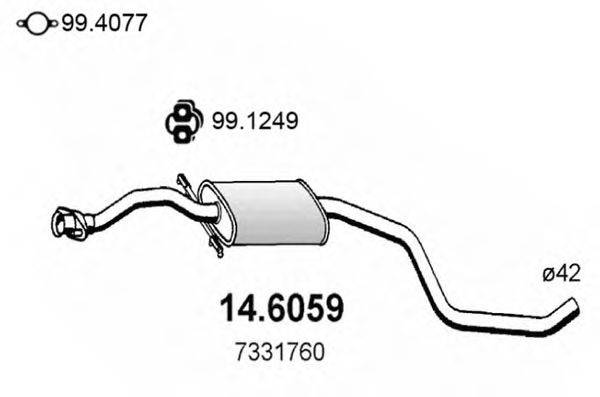 ASSO 146059 Средний глушитель выхлопных газов