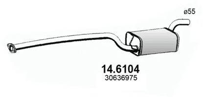 ASSO 146104 Средний глушитель выхлопных газов