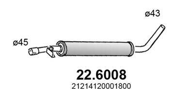 ASSO 226008 Средний глушитель выхлопных газов