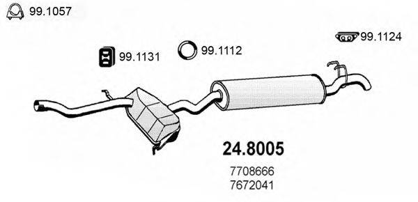 ASSO 248005 Средний / конечный глушитель ОГ