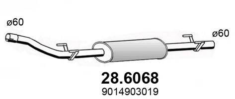 ASSO 286068 Средний глушитель выхлопных газов