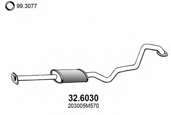 ASSO 326030 Средний глушитель выхлопных газов