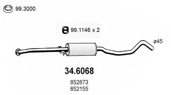 ASSO 346068 Средний глушитель выхлопных газов