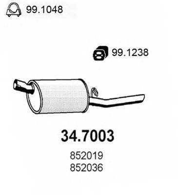 ASSO 347003 Глушитель выхлопных газов конечный