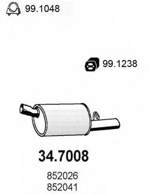ASSO 347008 Глушитель выхлопных газов конечный
