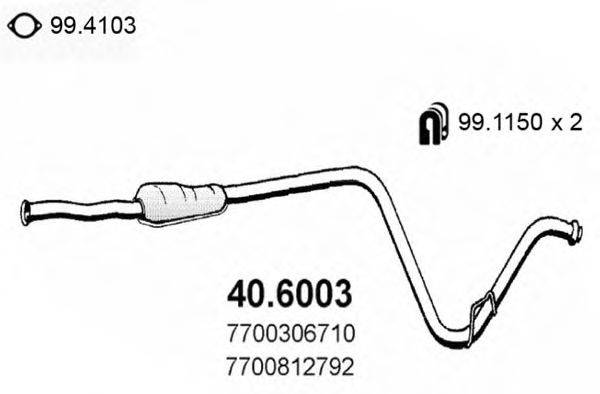 ASSO 406003 Средний глушитель выхлопных газов