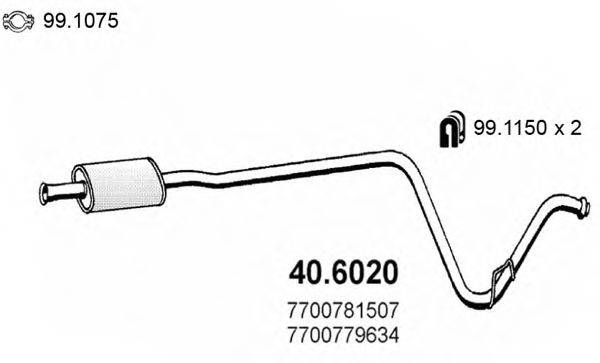 ASSO 406020 Средний глушитель выхлопных газов