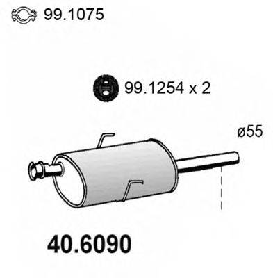 ASSO 406090 Средний глушитель выхлопных газов