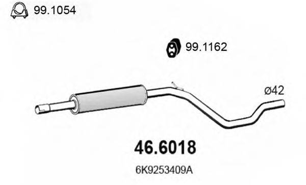 ASSO 466018 Средний глушитель выхлопных газов