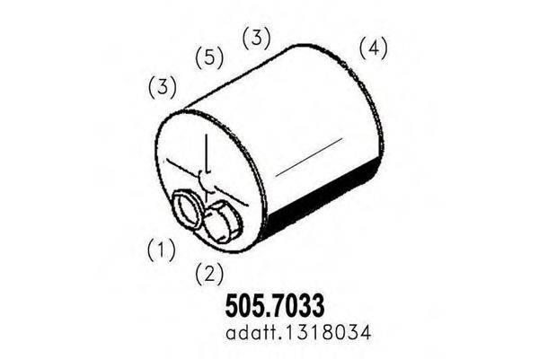 ASSO 5057033 Средний / конечный глушитель ОГ