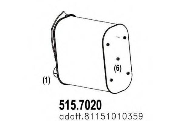 ASSO 5157020 Средний / конечный глушитель ОГ