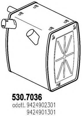 ASSO 5307036 Средний / конечный глушитель ОГ
