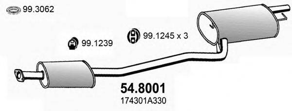 ASSO 548001 Средний / конечный глушитель ОГ