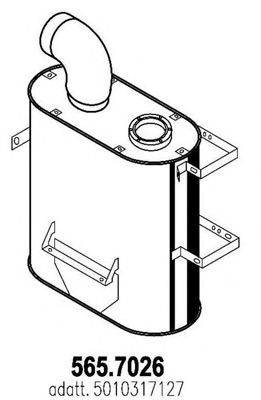 ASSO 5657026 Средний / конечный глушитель ОГ