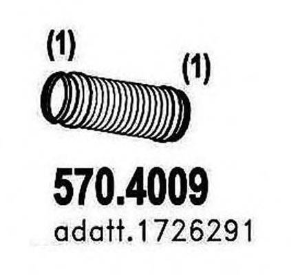ASSO 5704009 Гофрированная труба, выхлопная система