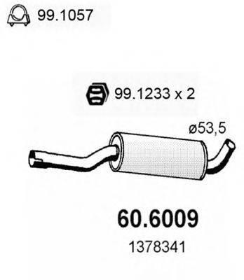 ASSO 606009 Средний глушитель выхлопных газов