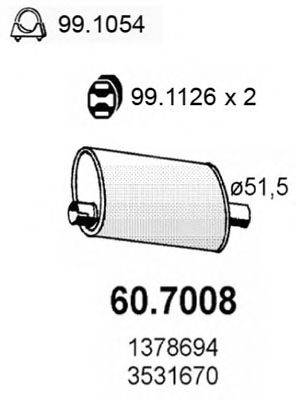 ASSO 607008 Глушитель выхлопных газов конечный