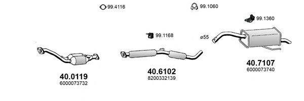 ASSO ART4403 Система выпуска ОГ