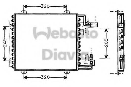 WEBASTO 82D0225089B Конденсатор, кондиционер