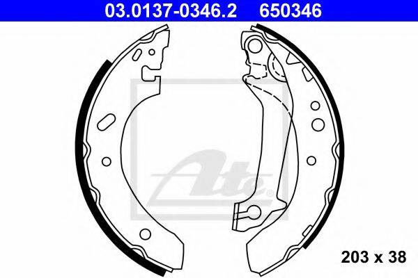 ATE 03013703462 Комплект тормозных колодок