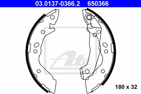 ATE 03013703662 Комплект тормозных колодок