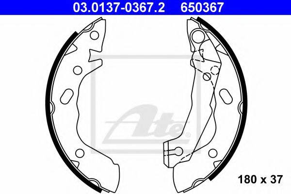 ATE 03013703672 Комплект тормозных колодок