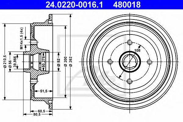 ATE 24022000161 Тормозной барабан