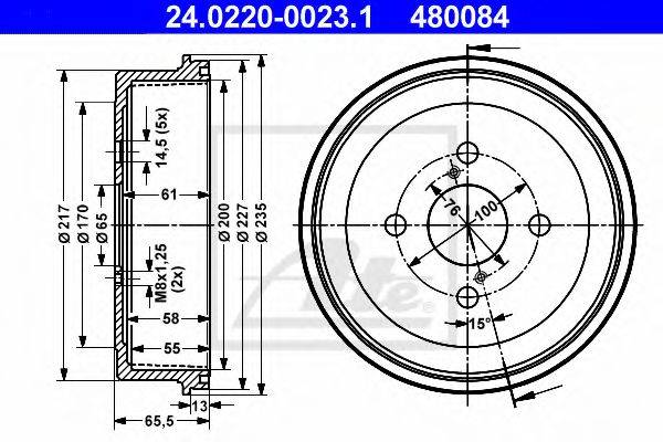 ATE 24022000231 Тормозной барабан