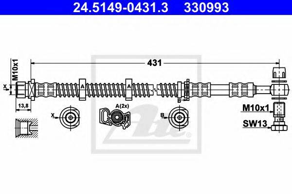 ATE 24514904313 Тормозной шланг