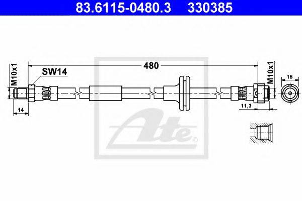 ATE 83611504803 Тормозной шланг