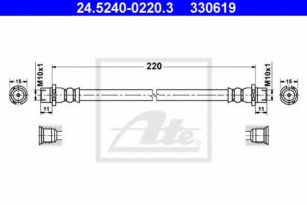 ATE 24524002203 Тормозной шланг