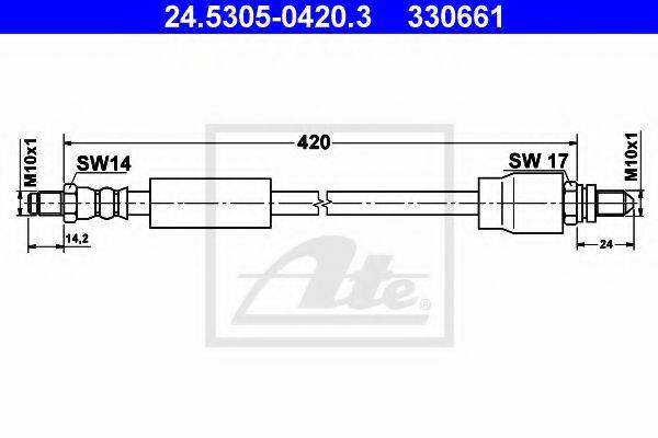 ATE 24530504203 Тормозной шланг