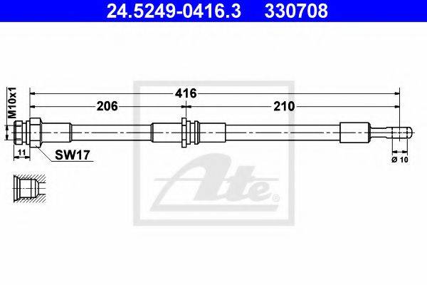 ATE 24524904163 Тормозной шланг