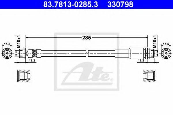 ATE 83781302853 Тормозной шланг