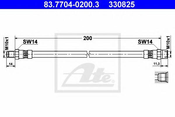 ATE 83770402003 Тормозной шланг