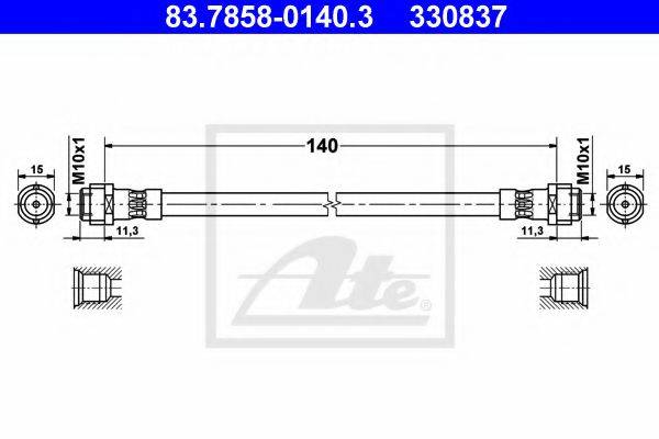 ATE 83785801403 Тормозной шланг