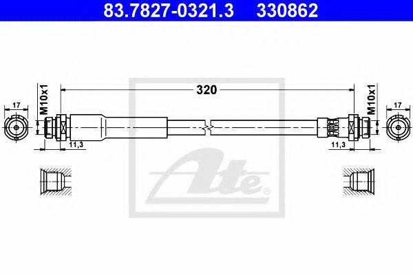 ATE 83782703213 Тормозной шланг