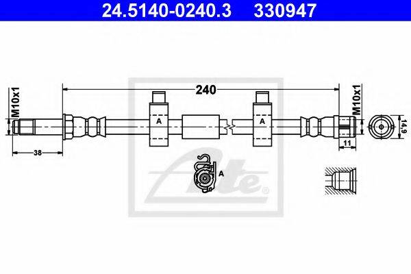 ATE 24514002403 Тормозной шланг