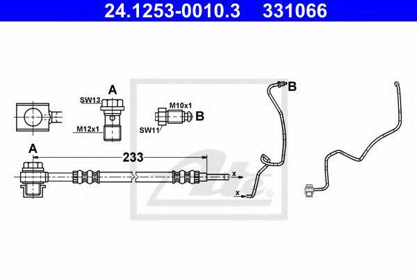 ATE 24125300103 Тормозной шланг