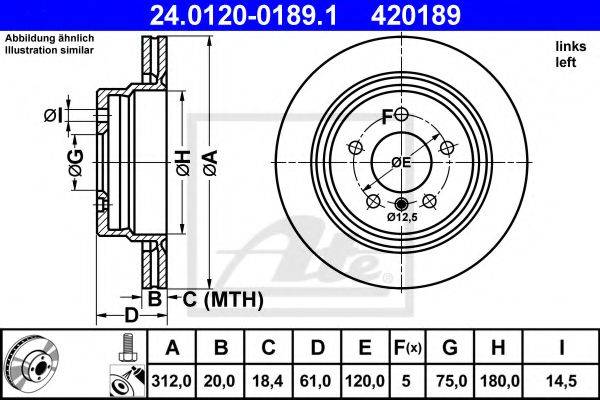 ATE 24012001891 Тормозной диск