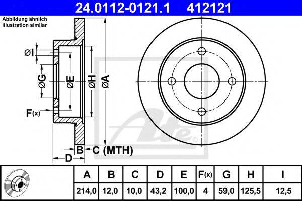 ATE 24011201211 Тормозной диск