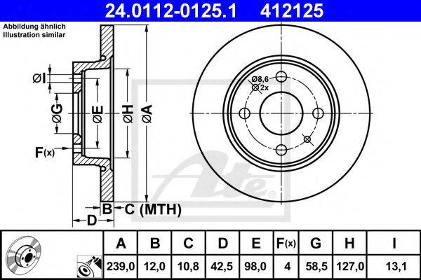 ATE 24011201251 Тормозной диск